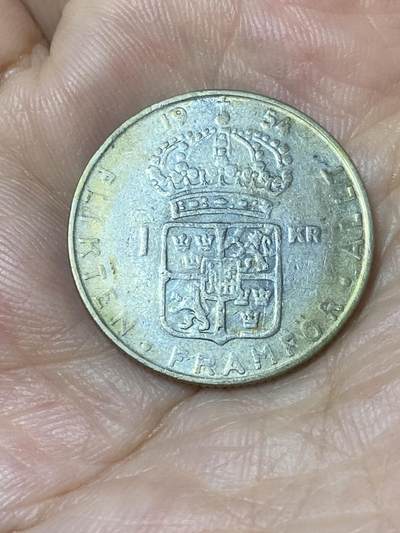 2025年第七十七场(总第一百零三场）外国好品散币(免佣金) - 瑞典🇸🇪1954年1克朗银币(古斯塔夫六世第一版，前期TS标)