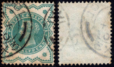 洪涛臻品批发群 精选邮票限时拍卖第1070期  - 英国1900维多利亚女王 蓝绿色1全旧 全品! 英国最后一套QV!