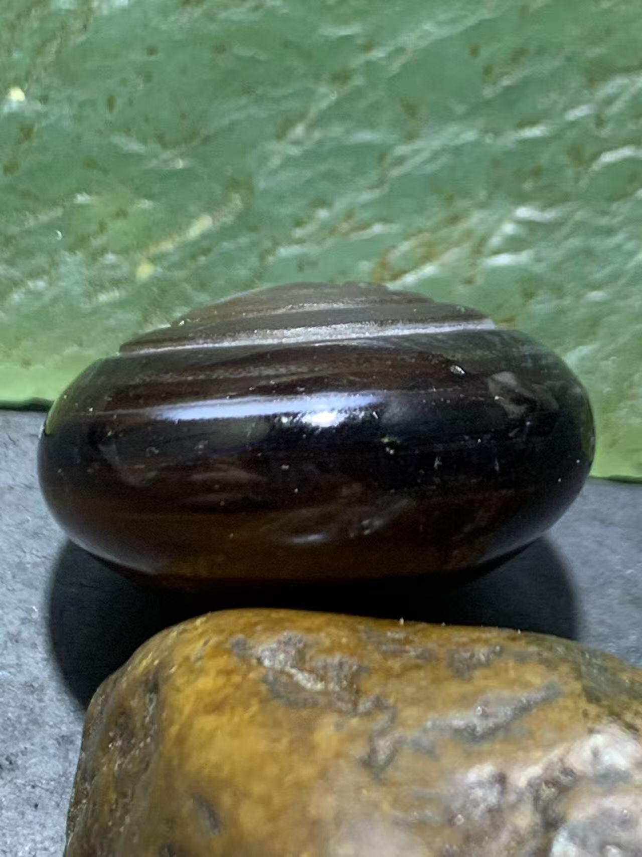 精品药师玛瑙手工雕刻太极阴阳鱼板珠（背云）一颗