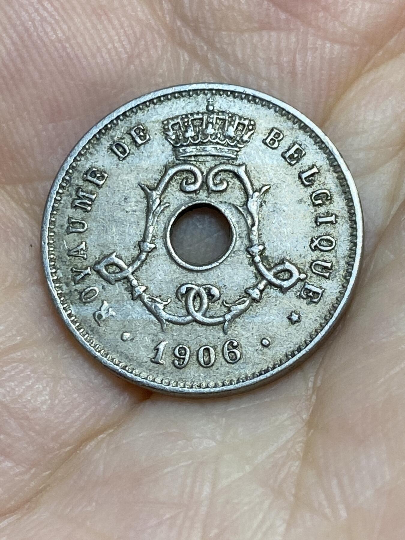 2025年第七十六场(总第一百零二场）外国好品散币(免佣金) 比利时🇧🇪1906年5分(利奥波德二世时期，法语版)