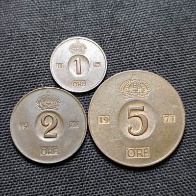 KK钱币收藏小铺 第314期 2月预留时间 周末发货 -  瑞典大小面值一套铜币