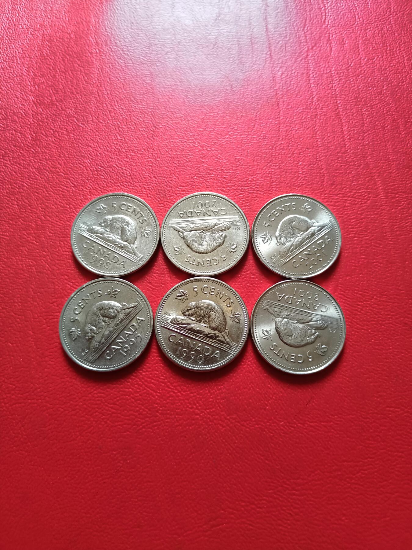 【云涧收藏】第五十一场 加拿大5分6枚，UNC