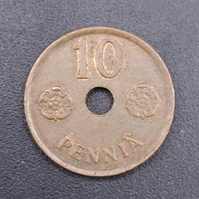 【淘币小摊】实时拍第七百零三拍  散币场  满百包邮可预留二周 每周一统一发货   - 芬兰1941年10芬妮铜币