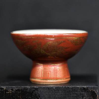 【良泉】第36期【直播场】8月21日晚19.30点开拍！173组，西方古代钱币、杂项专场 - 【日本】九谷永乐，凤纹描金杯