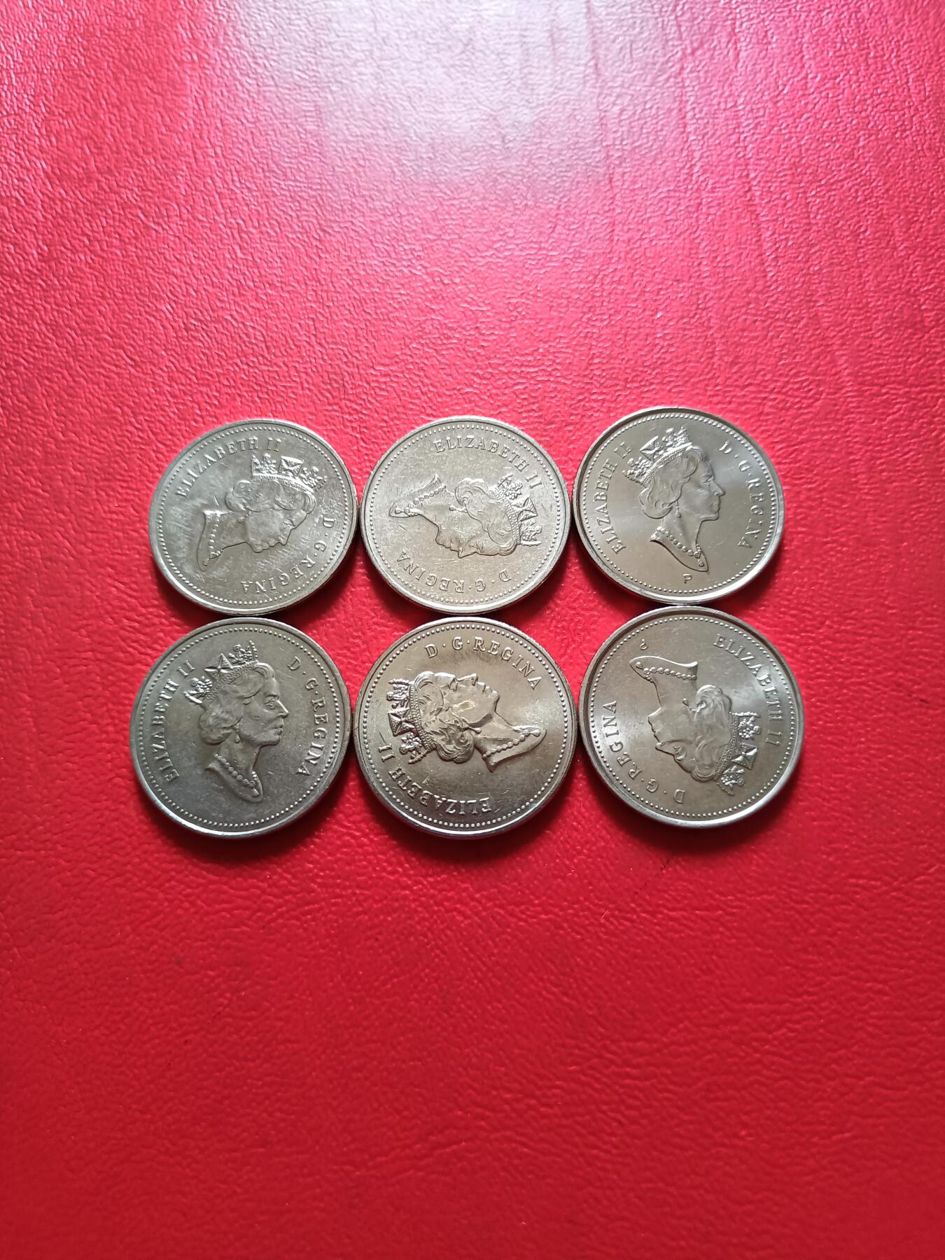 【云涧收藏】第五十一场 加拿大5分6枚，UNC