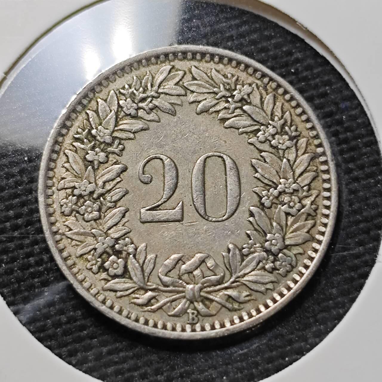 KK钱币收藏小铺 第314期 2月预留时间 周末发货  1943瑞士20分镍币