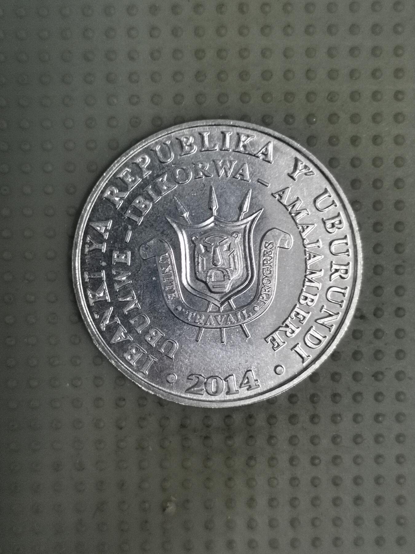 2025年第72场各国散币拍卖（总第72场） 布隆迪2014年濒危野生动物5法郎纪念币犀鸟1
