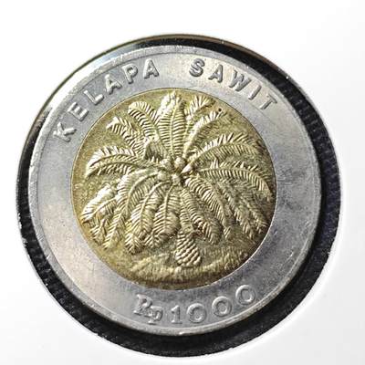 KK钱币收藏小铺 第314期 2月预留时间 周末发货 -  印度尼西亚1000卢比双色币 好品