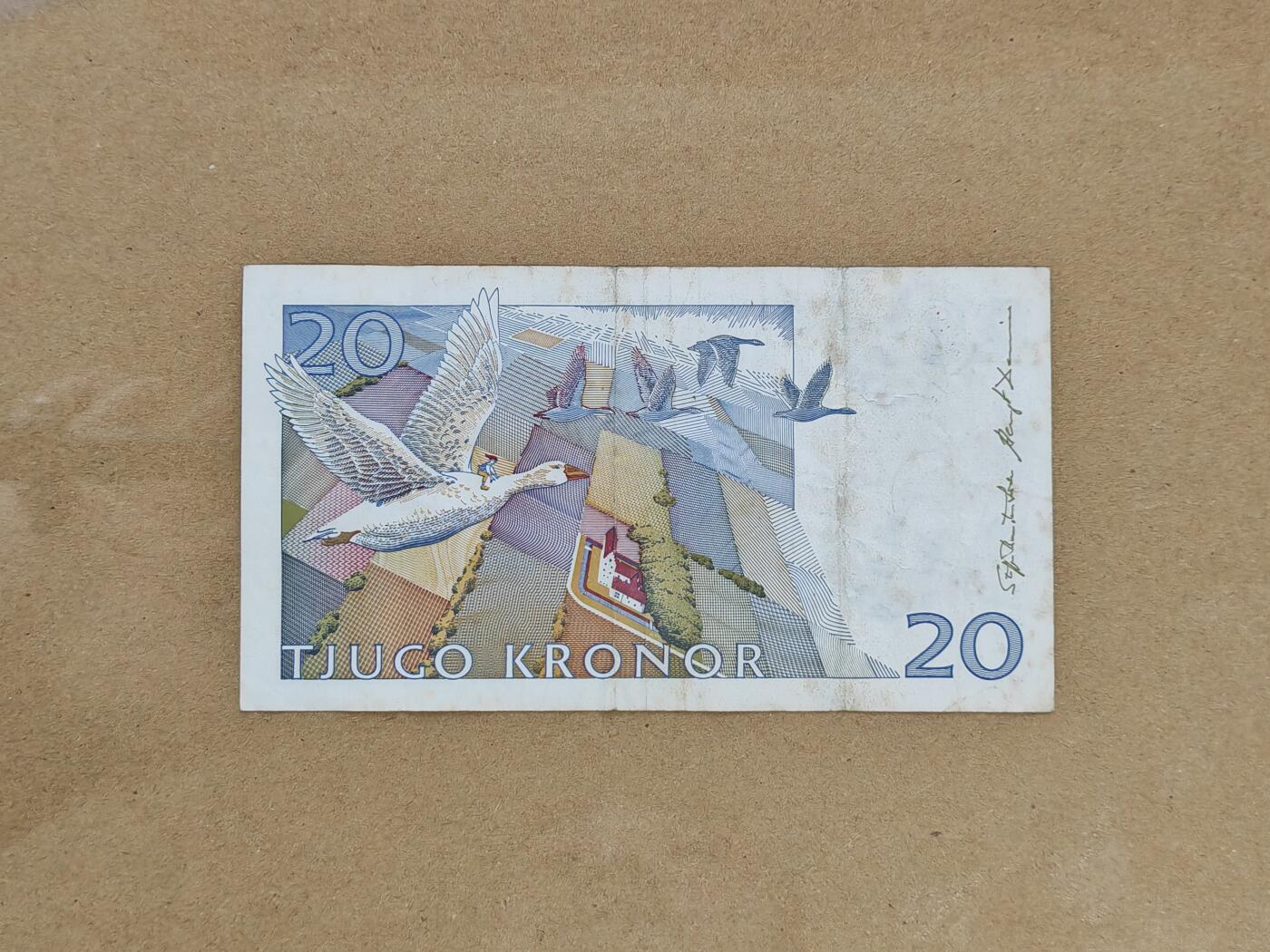 【礼羽收藏】🌏世界钱币拍卖第99期 【非全新】欧洲，瑞典，1992年，20克朗 ，签名二，品如图