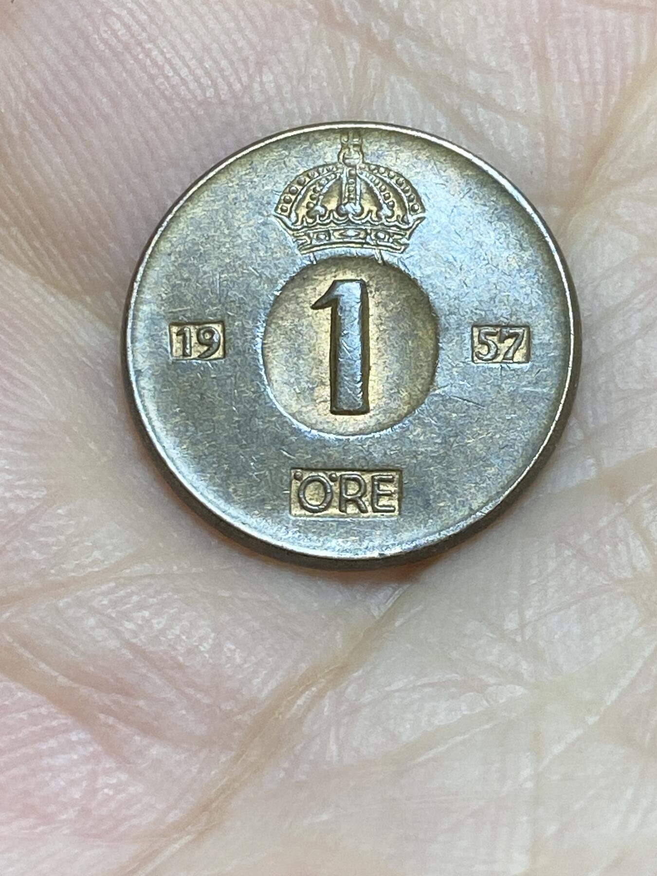 2025年第七十六场(总第一百零二场）外国好品散币(免佣金) 瑞典🇸🇪1957年1欧尔(古斯塔夫六世，前期TS版)