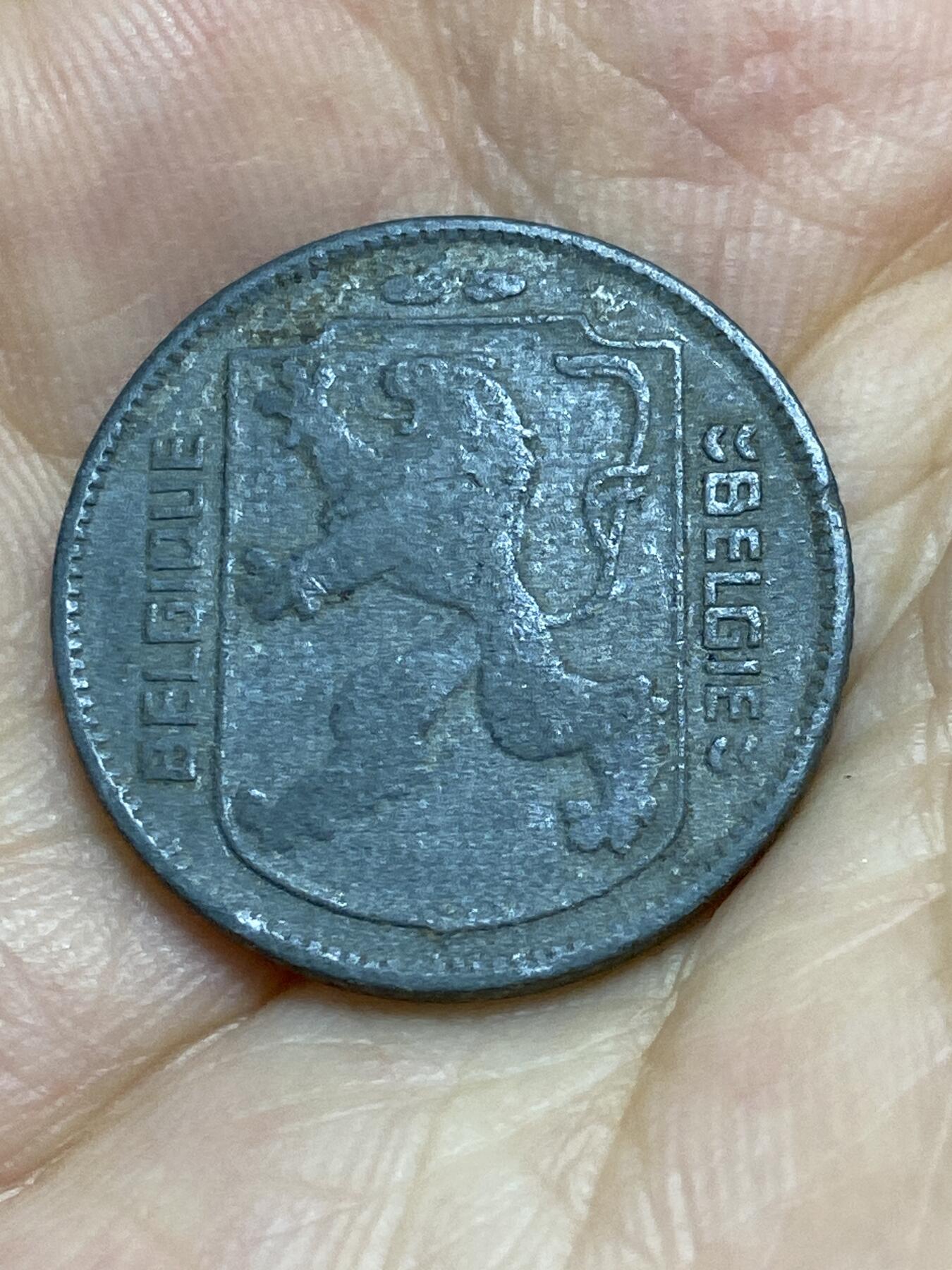 2025年第七十六场(总第一百零二场）外国好品散币(免佣金) 比利时🇧🇪1943年1法郎(利奥波德三世，二战德国占领时期，左法语右荷语版)