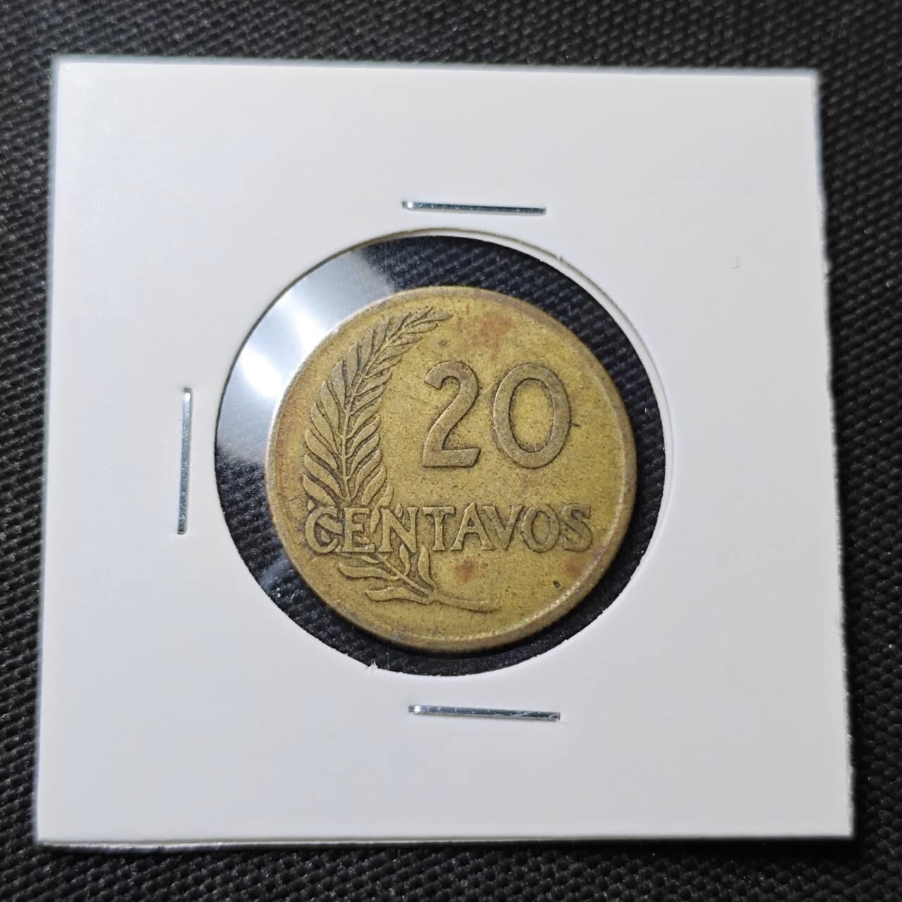 KK钱币收藏小铺 第314期 2月预留时间 周末发货  1956秘鲁20分铜币
