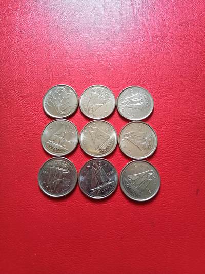 【云涧收藏】第五十一场 加拿大10分9枚，UNC