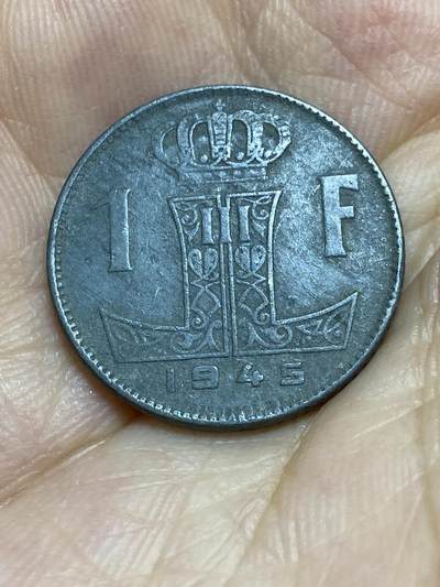 2025年第七十六场(总第一百零二场）外国好品散币(免佣金) - 比利时🇧🇪1945年1法郎(利奥波德三世，二战德国占领时期，左荷语右法语版)