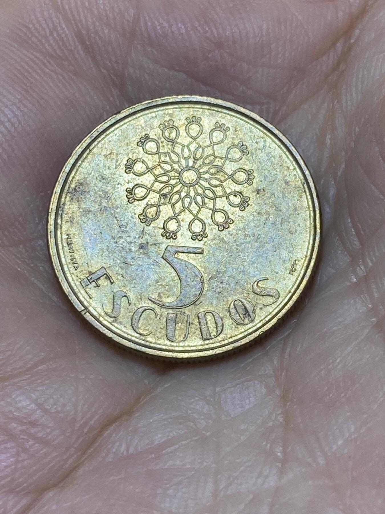 2025年第七十六场(总第一百零二场）外国好品散币(免佣金) 葡萄牙🇵🇹1990年5埃斯库多(共和国时期第六套)