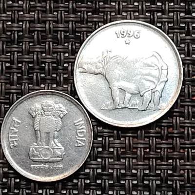 布加迪🐬～世界钱币(上海)🌾第 232 期 /  各国套币和散币 - 印度🇮🇳 199x年 10/25派沙