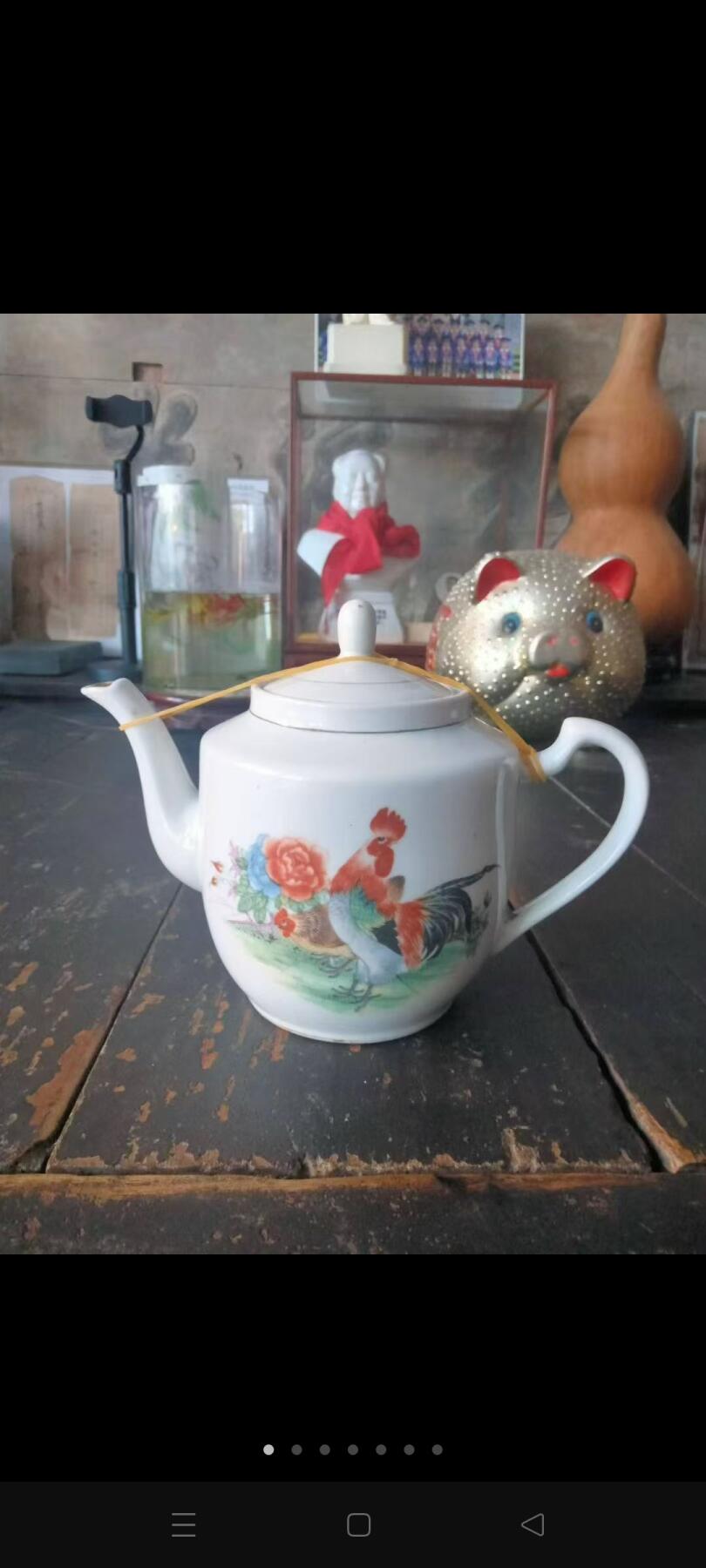 七十年代景德镇大吉大利壶一把，保老如图完整，看好下手保老不包退省的麻烦