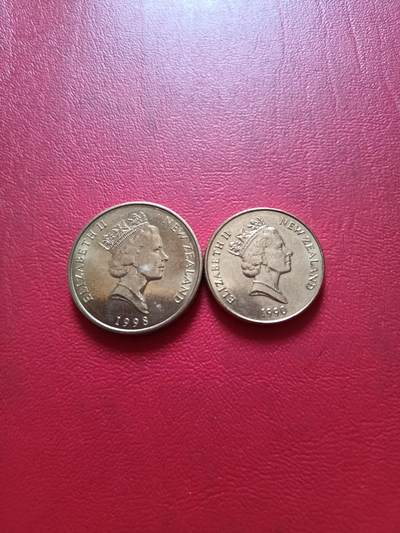 【云涧收藏】第五十一场 新西兰女王高冠1元、2元2枚，BU