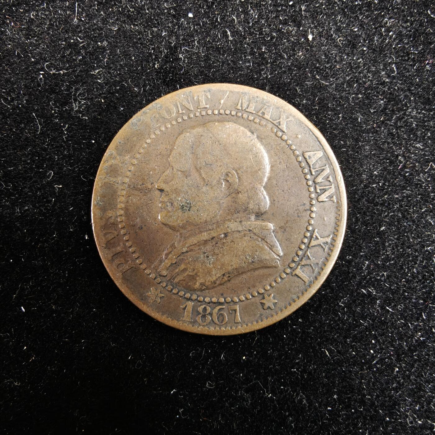 世界各国散币 0元起拍30元包邮 第一场 1967年梵蒂冈1分老铜币 1枚