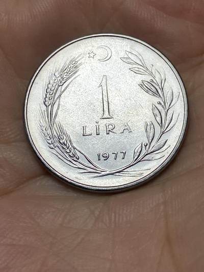 2025年第七十六场(总第一百零二场）外国好品散币(免佣金) - 土耳其🇹🇷1977年1里拉(第五套第三版，7. 0克版)