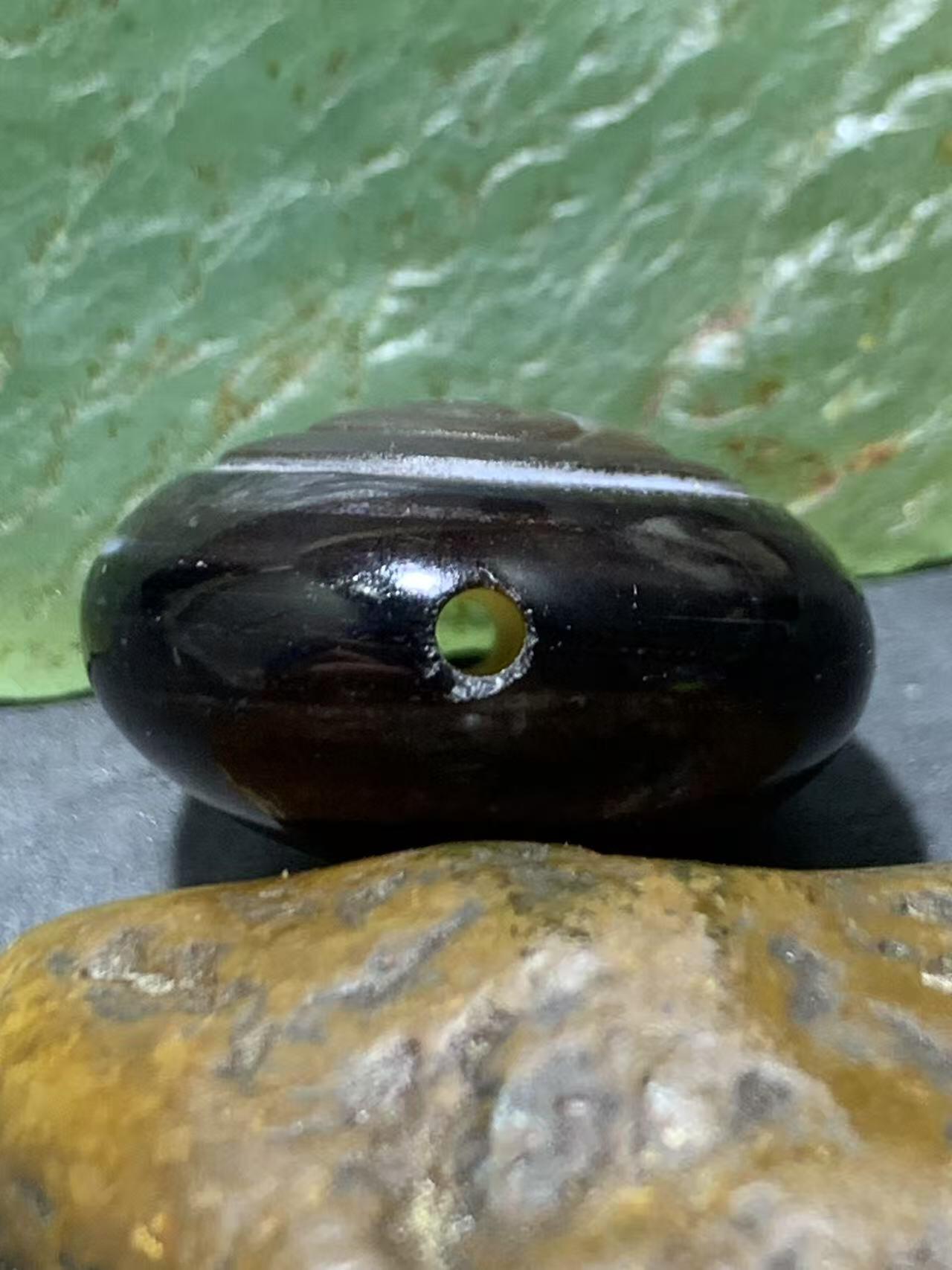 精品药师玛瑙手工雕刻太极阴阳鱼板珠（背云）一颗