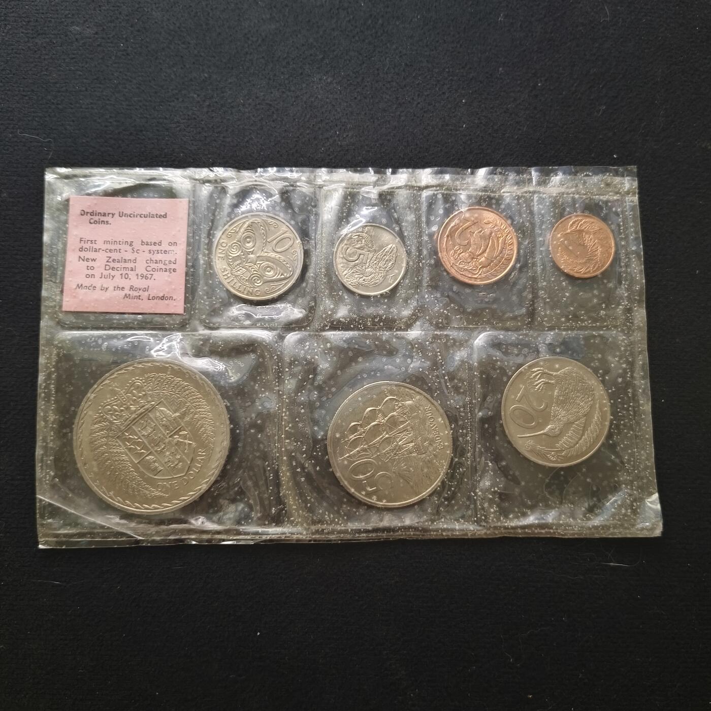 【全场包邮】纯粹捡漏拍450场 新西兰1967年官方封装套币-含克朗币