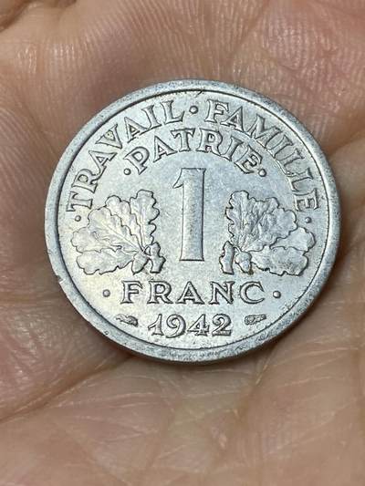 2025年第七十七场(总第一百零三场）外国好品散币(免佣金) - 法国🇫🇷1942年1法郎(维希傀儡政府时期)