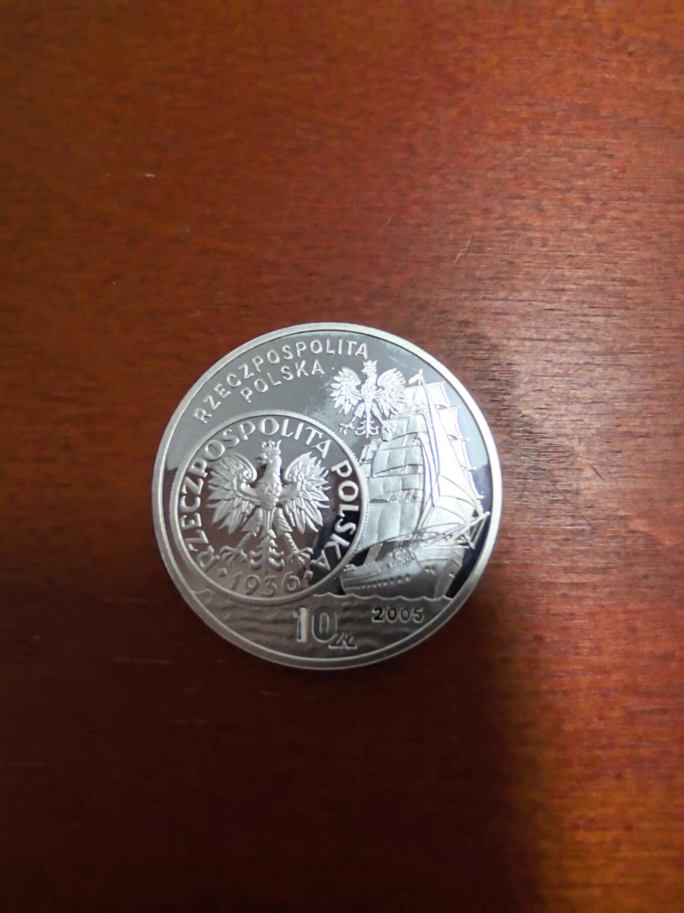 长老汇蛇年精选第三十三场拍卖 2005波兰帆船10兹罗提精制银币，币中币，14.14克925银（1）