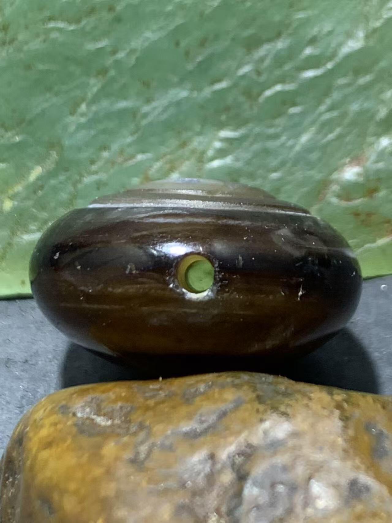 精品药师玛瑙手工雕刻太极阴阳鱼板珠（背云）一颗