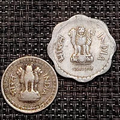 布加迪🐬～世界钱币(上海)🌾第 232 期 /  各国套币和散币 - 印度🇮🇳 1977年/1988年 10/25派沙