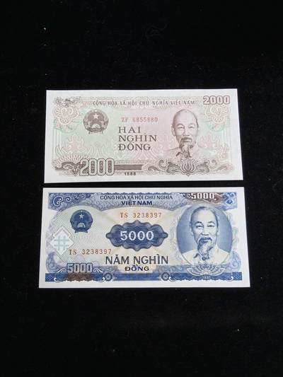 蜀地medal第10场精品专场拍卖 - 好品 越南盾纸币两张