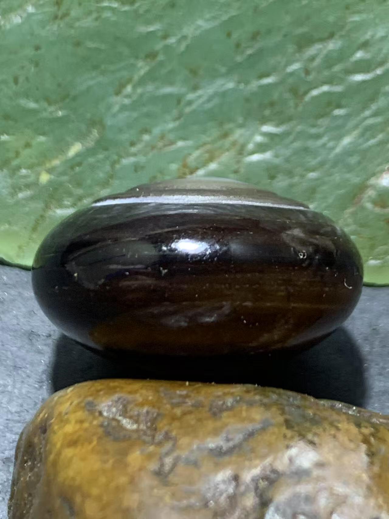 精品药师玛瑙手工雕刻太极阴阳鱼板珠（背云）一颗