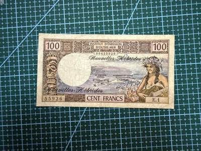 【炜奕收藏】，第四十期 - 1977年新赫布里底100法郎，流通品相