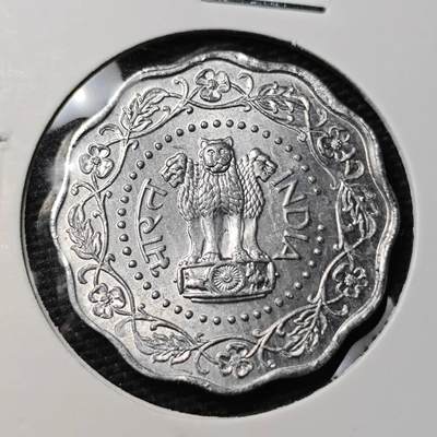 KK钱币收藏小铺 第317期 2月预留时间 周末发货 -  1972印度10派沙 好品 币胚错版
