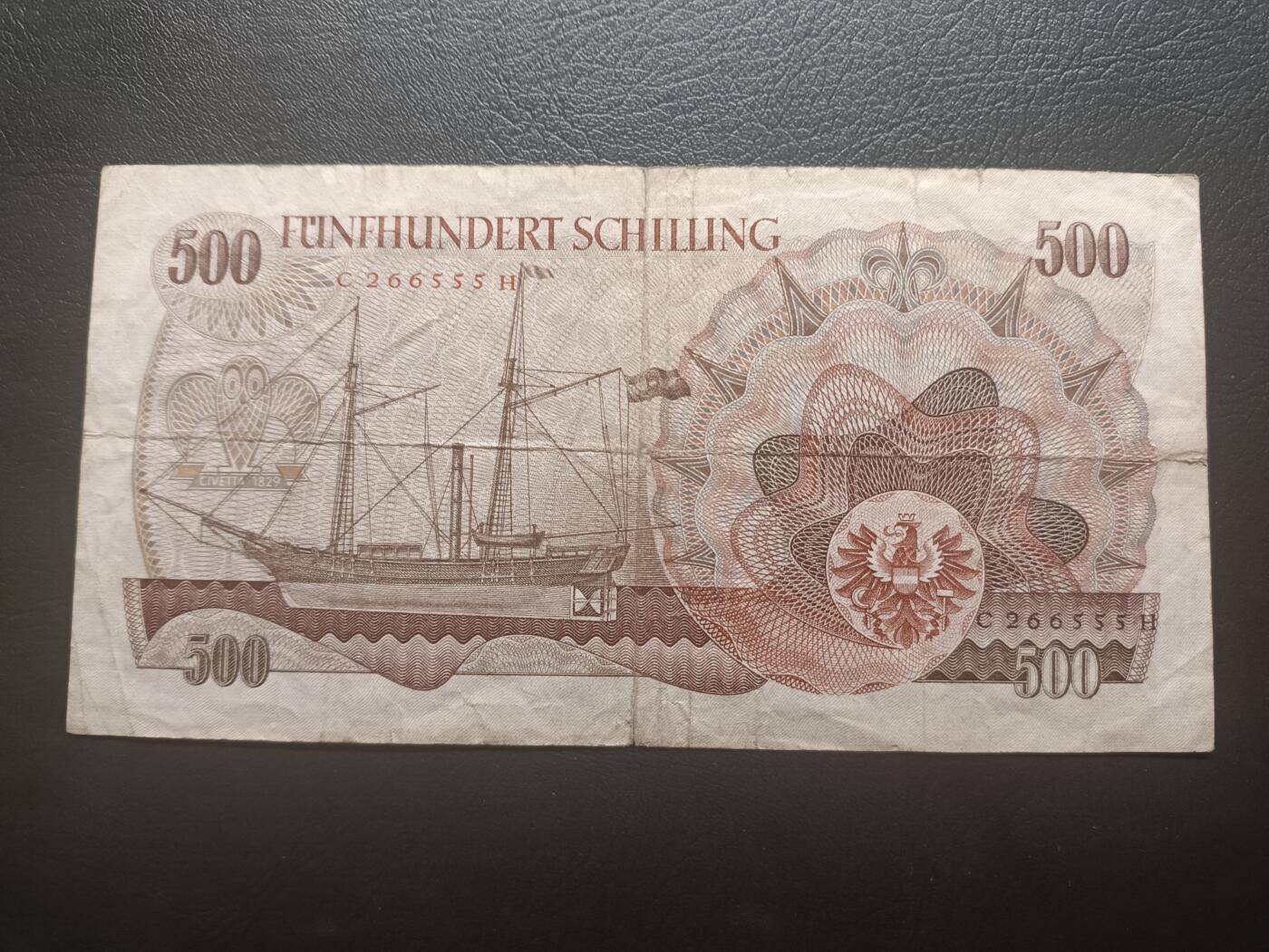 2025八月第二期（总187期） 奥地利1965版500先令流通品相豹子号555，发明舰船推进器的雷塞尔和现代帆船