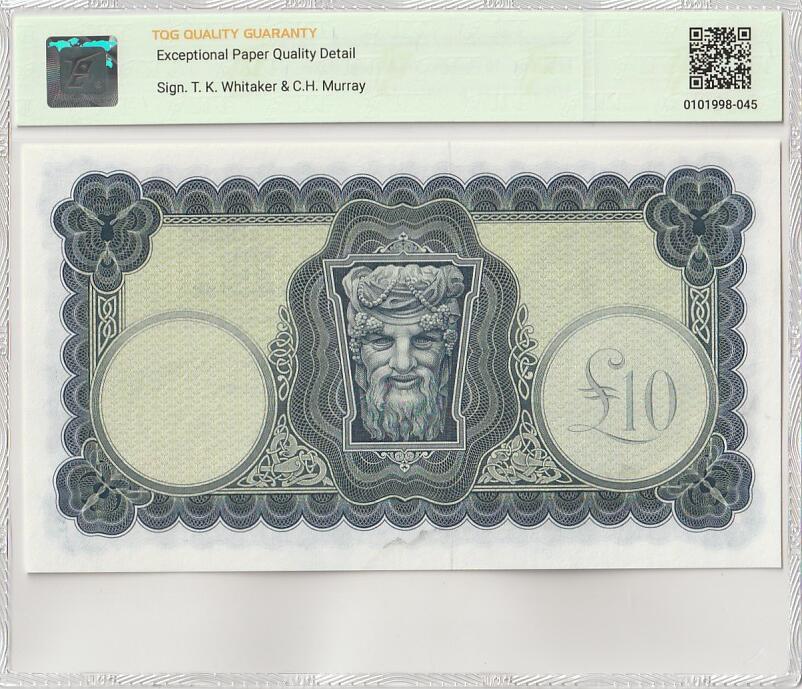 2025八月第二期（总187期） 爱尔兰1975年10镑TQG65epqd，爱尔兰人格化象征“拉维利夫人”，稀有的中高面值