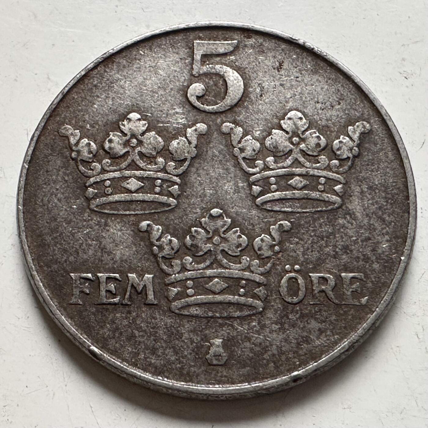 🌹外币初藏🌹🐯2025年第85场  每周二四六晚8️⃣点 接代拍 瑞典1943年5欧尔 二战铁币