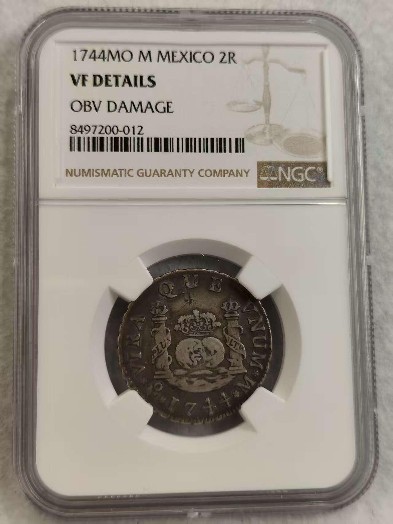 G&W世界散币，银币处理专场（第27场） NGC-VFD  西属墨西哥1744年 2瑞尔  银币