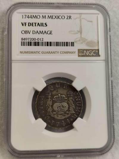 G&W世界散币，银币处理专场（第27场） - NGC-VFD  西属墨西哥1744年 2瑞尔  银币