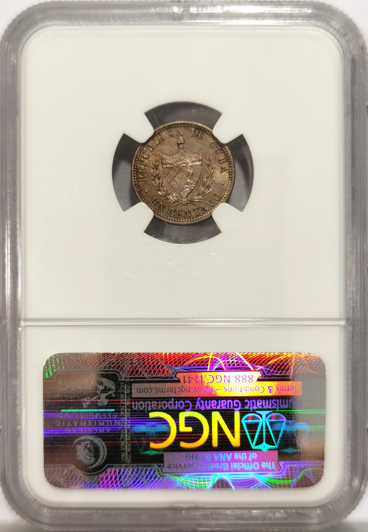 博洋堂世界钱币拍卖第134期（全场包邮） NGC MS63 古巴1915年1分