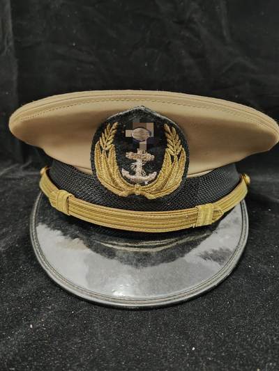 0元起拍勋章 第284期 咸鱼国勋章拍卖专场 8月10日（周日）下午6：00开始 - 民国早期70s 卡其色 海军尉官大檐帽 55CM