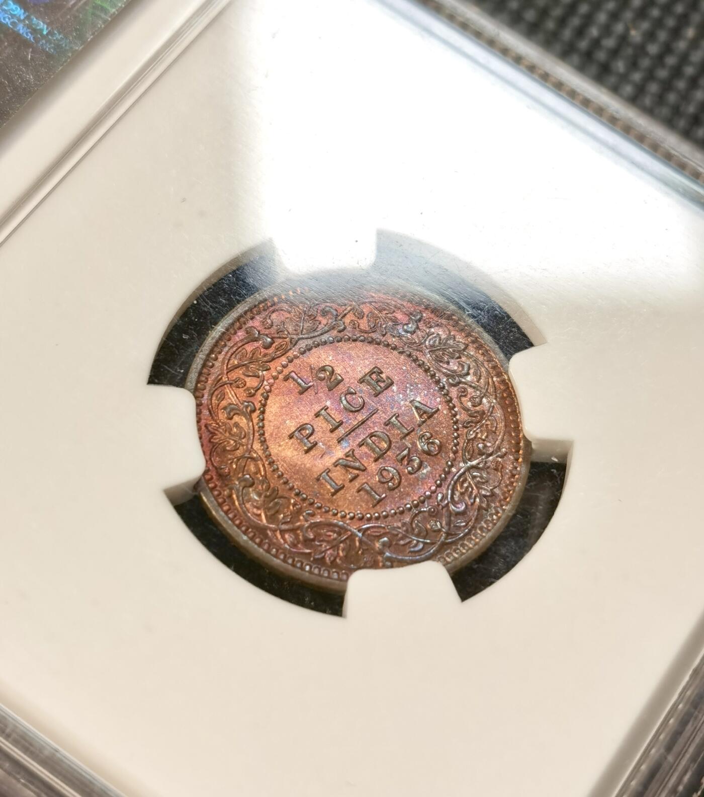 甄臻铺-世界币章拍卖（第28期），送拍享返佣金等优惠多多 NGC-MS65RB 印度铜币