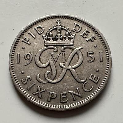 🌹外币初藏🌹🐯2025年第85场  每周二四六晚8️⃣点 接代拍 - 英国1951年6便士