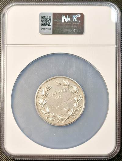 甄臻铺-世界币章拍卖（第28期），送拍享返佣金等优惠多多 NGC-UNCD 1936年英国模型工程协会颁发的获奖银章，直径51毫米，由大师沃顿斯制作。奖章上刻有“AWARDED TO ADRIAN HANDS 1936”字样