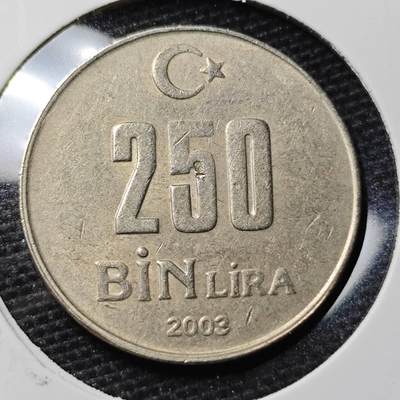KK钱币收藏小铺 第317期 2月预留时间 周末发货 -  土耳其250BIN里拉