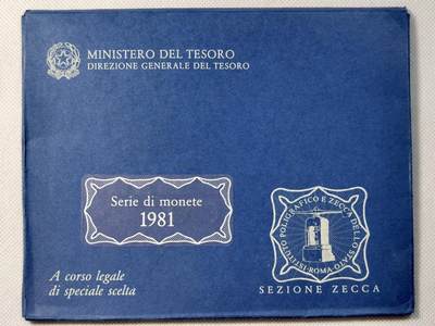 甄臻铺-世界币章拍卖（第28期），送拍享返佣金等优惠多多 1981年 意大利 卡装BU套币 共11枚 含500里拉帆船少女银币