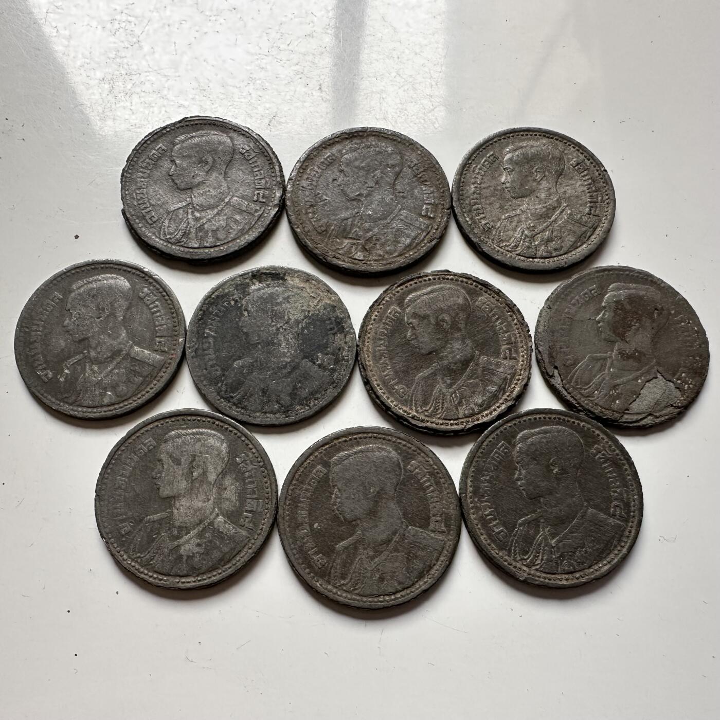 🌹外币初藏🌹🐯2025年第85场  每周二四六晚8️⃣点 接代拍 泰国1946年25萨当锌币10枚