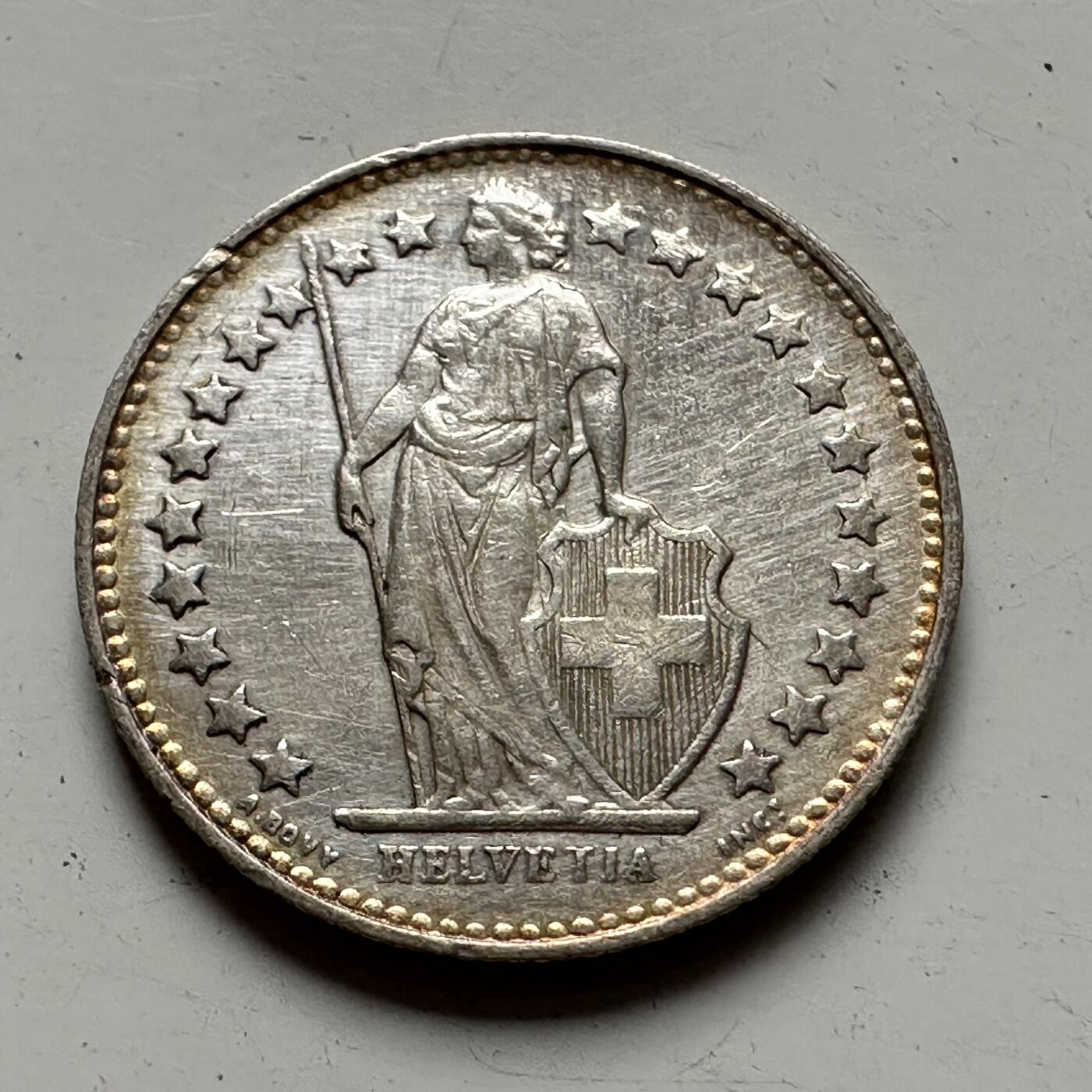 🌹外币初藏🌹🐯2025年第85场  每周二四六晚8️⃣点 接代拍 瑞士1953年1/2法郎银币