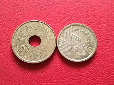 【云涧收藏】第五十一场 - 西班牙1996年5、25比塞塔2枚
