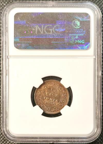 甄臻铺-世界币章拍卖（第28期），送拍享返佣金等优惠多多 NGC-MS65RB 印度铜币